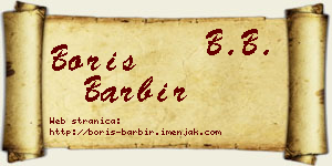 Boris Barbir vizit kartica